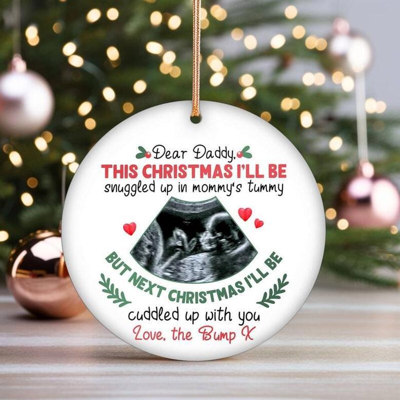 Baby Bump Ornament Christmas Dear Daddy From Baby Bump Ornament Daddy To Be Christmas