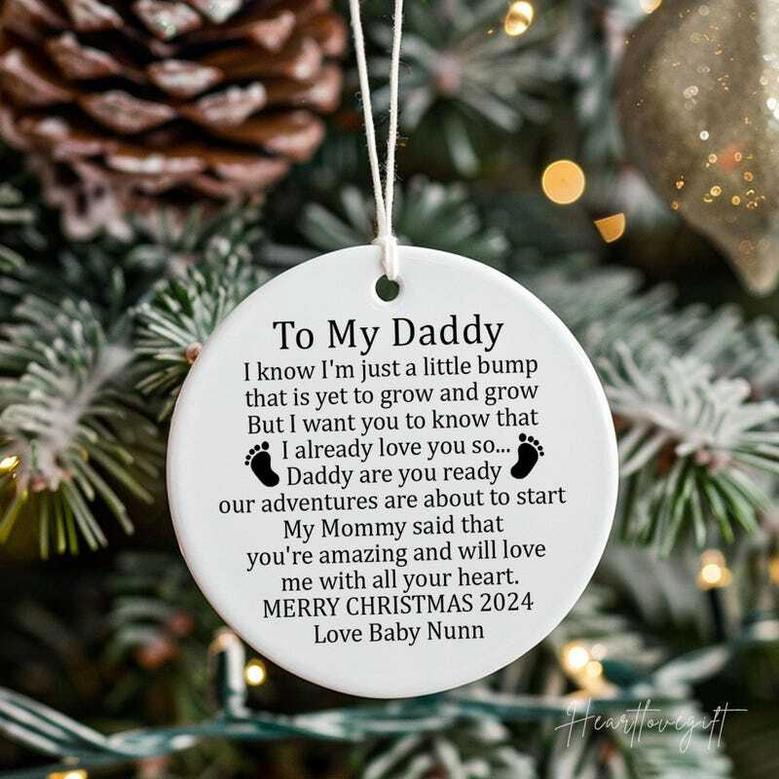 Christmas 2024 From Bump Daddy To Be Ornament Christmas Gift From Bump