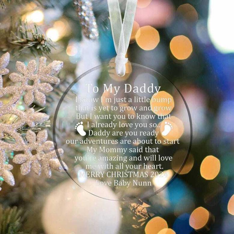 Christmas 2024 From Bump Daddy To Be Ornament Christmas Gift From Bump