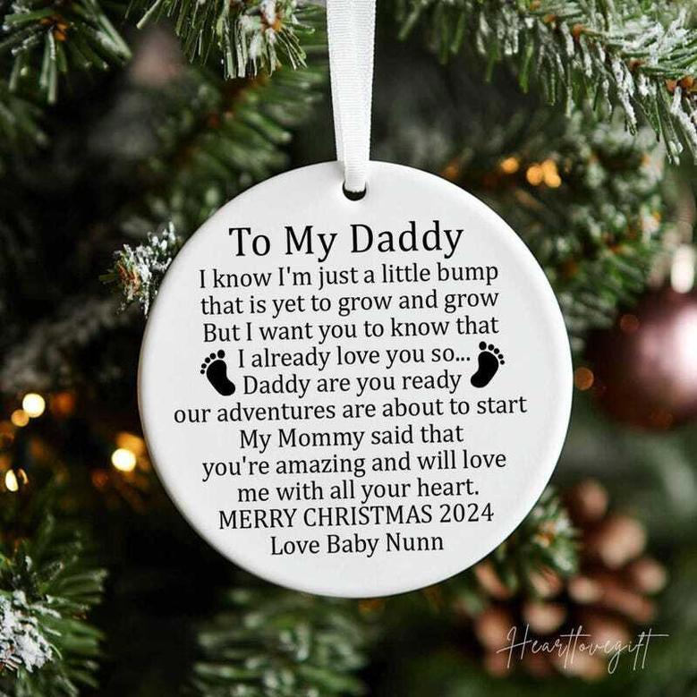 Christmas 2024 From Bump Daddy To Be Ornament Christmas Gift From Bump