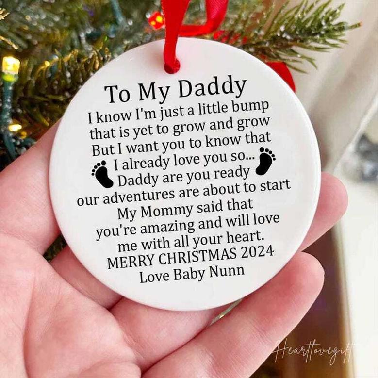 Christmas 2024 From Bump Daddy To Be Ornament Christmas Gift From Bump