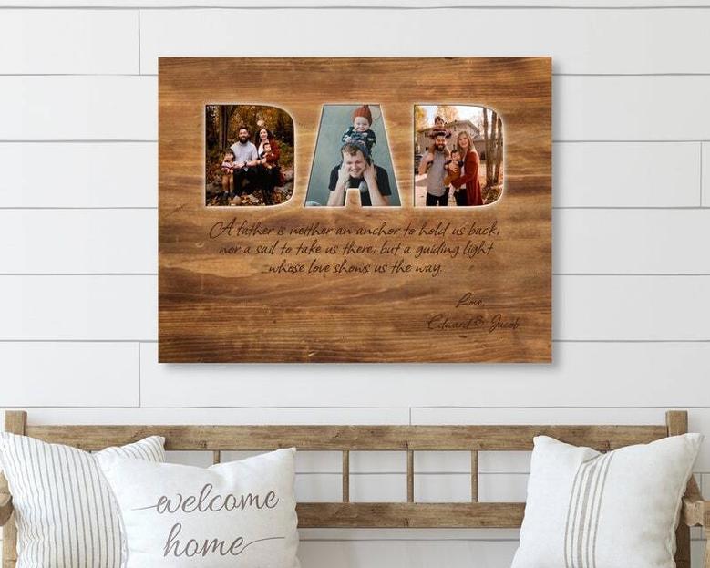 Unique Father's Day Gift – Custom Photo Sign for Dad from Kids, Thoughtful Gift for Husband