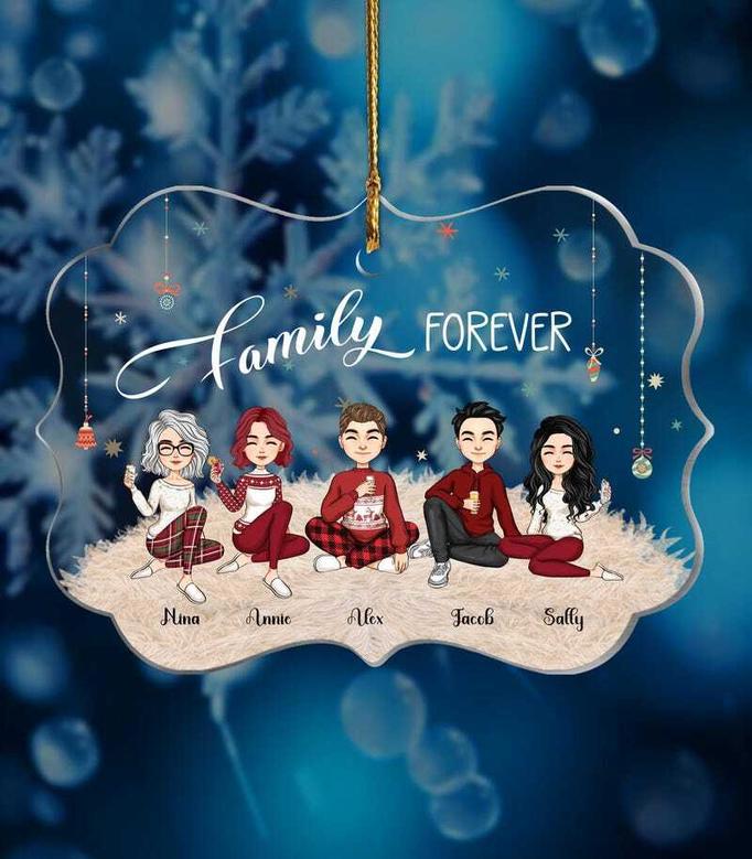 Family Forever Christmas Ornament Personalized Family Ornament 2024 Christmas Ornament