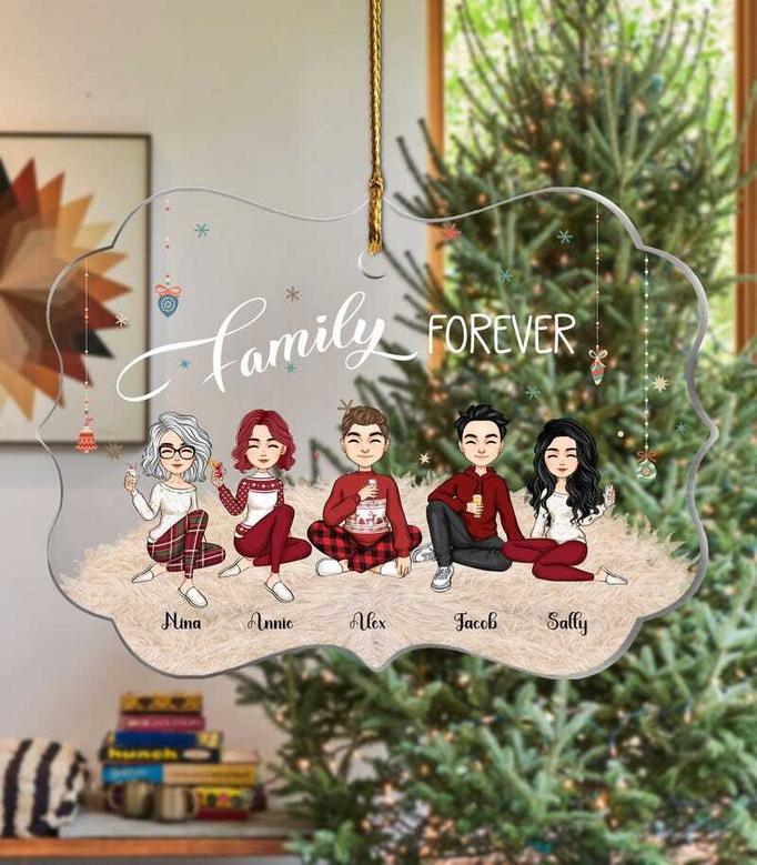 Family Forever Christmas Ornament Personalized Family Ornament 2024 Christmas Ornament