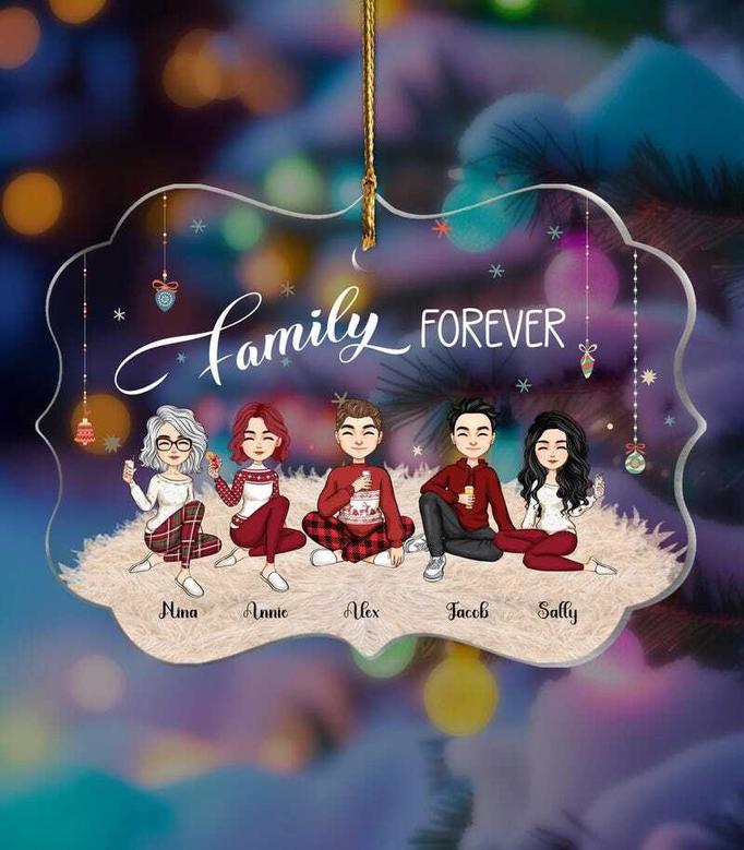 Family Forever Christmas Ornament Personalized Family Ornament 2024 Christmas Ornament