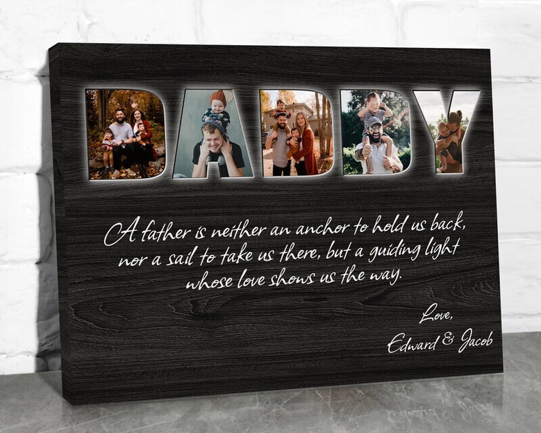 Photo Canvas for Dad - Personalized Father's Day Sign from Kids