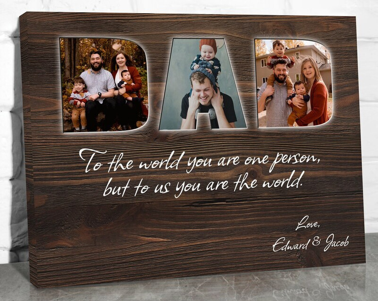 Photo Canvas for Dad - Personalized Father's Day Sign from Kids