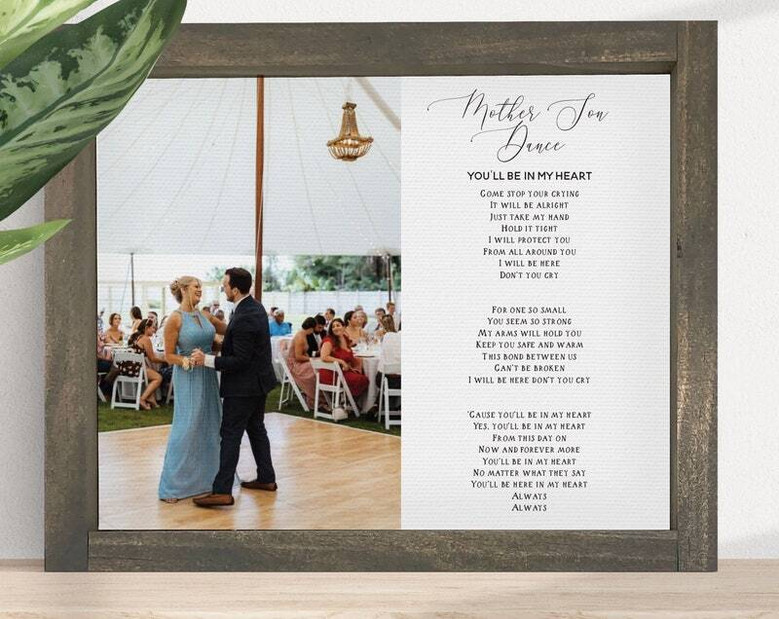 Father daughter dance canvas wall art with custom names and poem, heartfelt wedding gift for Dad, living room decor