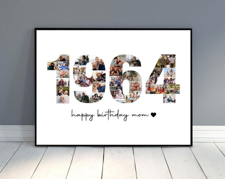 Personalized Dad 60th Birthday Canvas With Heartfelt Number Collage - Thoughtful Gift For Dad And Mom