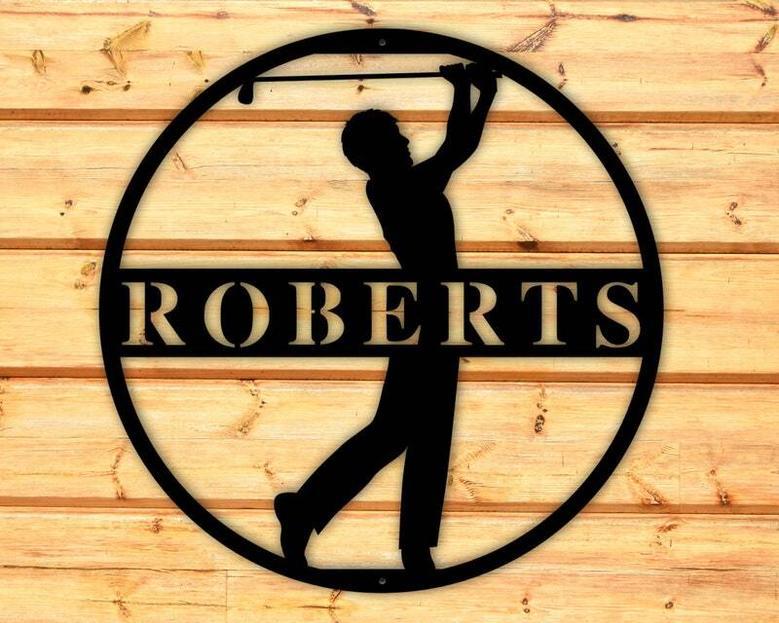 Personalized Dad Golf Metal Wall Art For Man Cave Decor - Thoughtful Gift For Golf Lovers