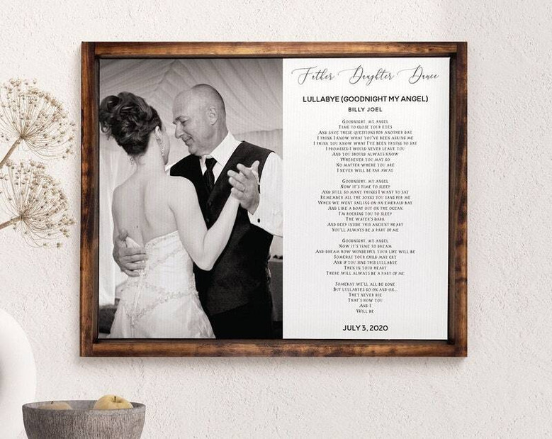 Father-daughter dance canvas print, sentimental wall art for father of the bride, heartfelt wedding day gift from daughter