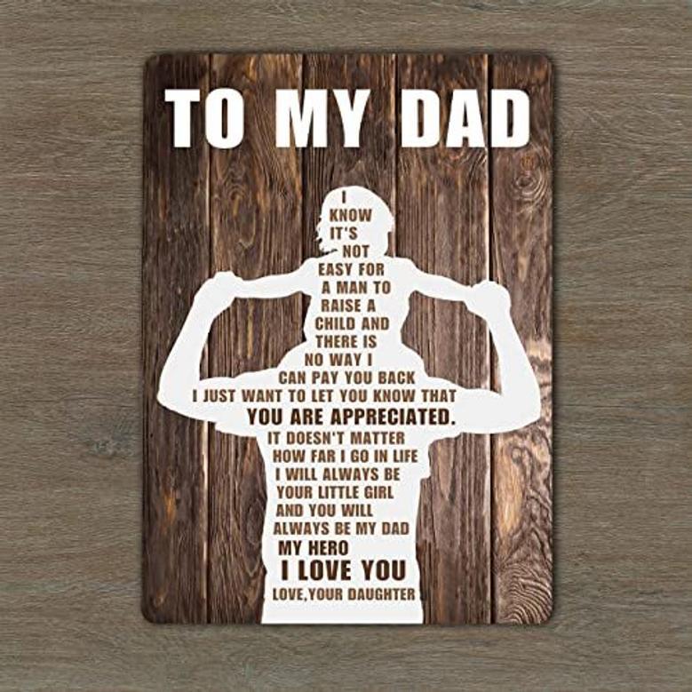 Retro Father Daughter Wood Sign - Heartfelt Birthday & Father's Day Gift From Daughter