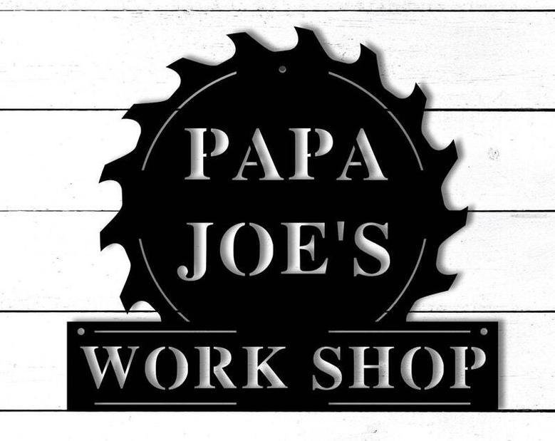 Personalized Dad Workshop Garage Metal Sign - Heartfelt Father's Day Gift For Dad