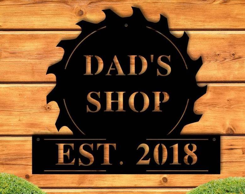 Personalized Dad Workshop Garage Metal Sign - Heartfelt Father's Day Gift For Dad