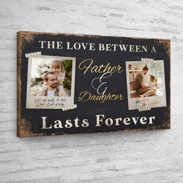 Personalized Father Daughter Canvas Art - Thoughtful Gift For Dad's First Father's Day From Daughter