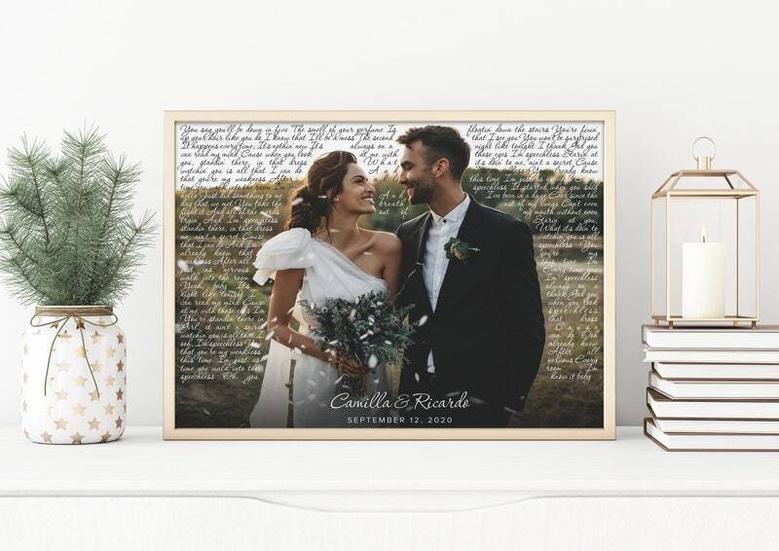 Personalized First Dance Song Lyrics Canvas For Wedding - Custom 1st Anniversary Gift, Framed Art For Living Room