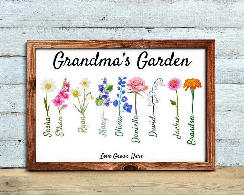 Thoughtful Grandma's Garden Canvas For Mother's Day - Custom Birth Flower Design