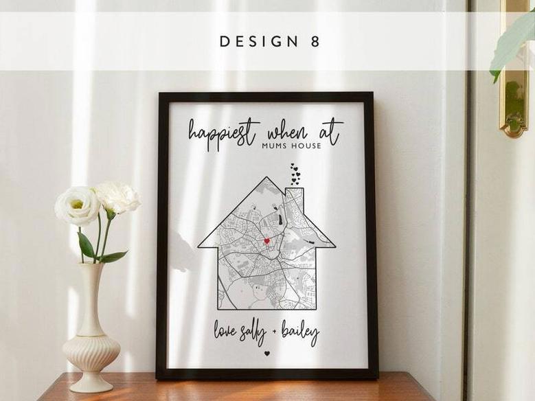 Heartfelt 'Home Is Where Mom Is' Custom Canvas Map For Mother's Day DéCor