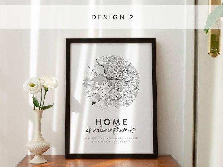 Heartfelt 'Home Is Where Mom Is' Custom Canvas Map For Mother's Day DéCor