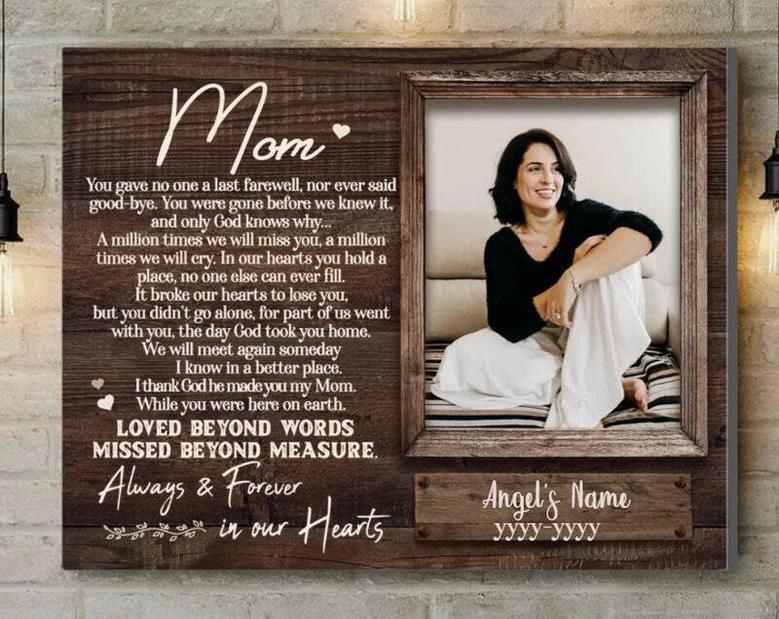 Thoughtful Loss Of Mom Canvas For Bereavement - Condolence Memorial Gift