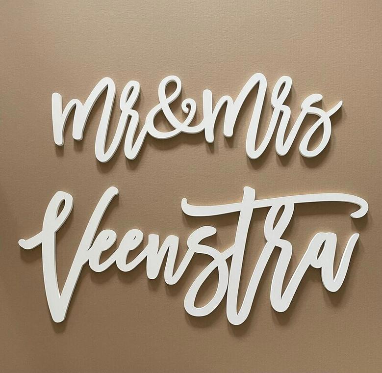 Touching Mr And Mrs Metal Sign For Wedding Backdrop Decor Personalized For Couples