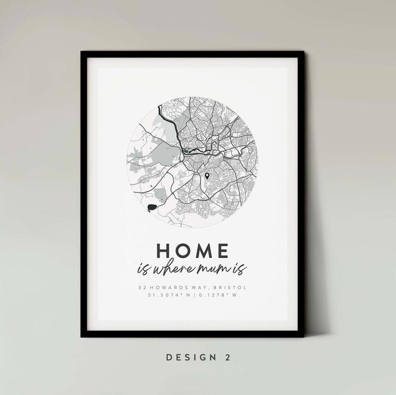 Our First House Canvas - Custom Map Print For New Home, Engagement Or Anniversary Gift