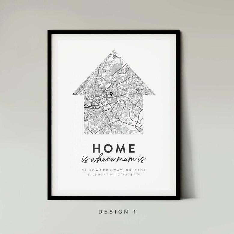 Our First House Canvas - Custom Map Print For New Home, Engagement Or Anniversary Gift