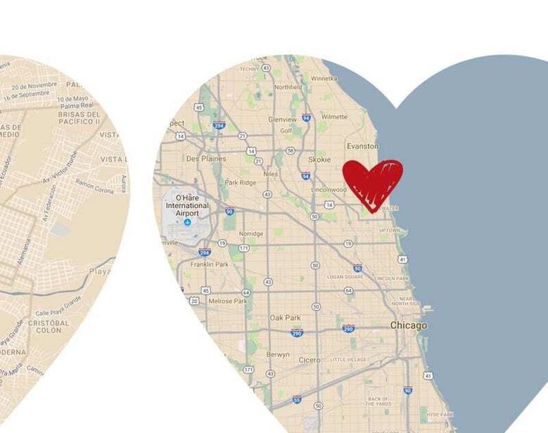 Personalized Our Love Story Canvas With Map Hearts - Celebrate First Anniversary With Special Dates Sign