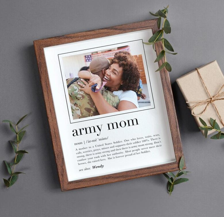 Army Mom Definition Canvas For Proud Moms - Birthday Gift With Custom Name Sign For Living Room Decor