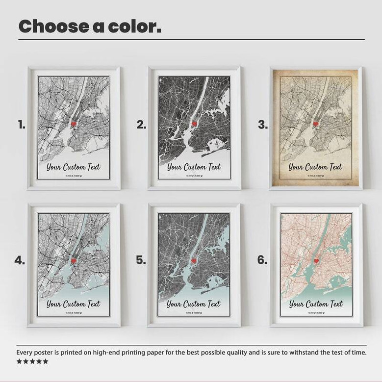 Personalized city map canvas Our First House, rustic kraft look with heart at address, charming entryway decor.