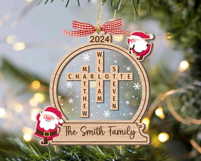 2024 Family Name Crossword Shake Ornament – Personalized Keepsake For Christmas