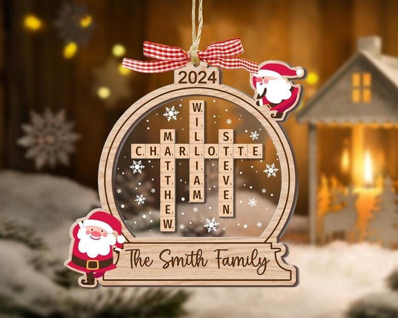 2024 Family Name Crossword Shake Ornament – Personalized Keepsake For Christmas