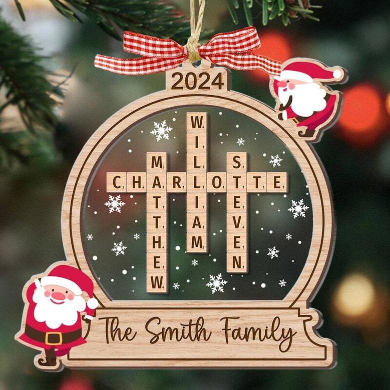 2024 Family Name Crossword Shake Ornament – Personalized Keepsake For Christmas