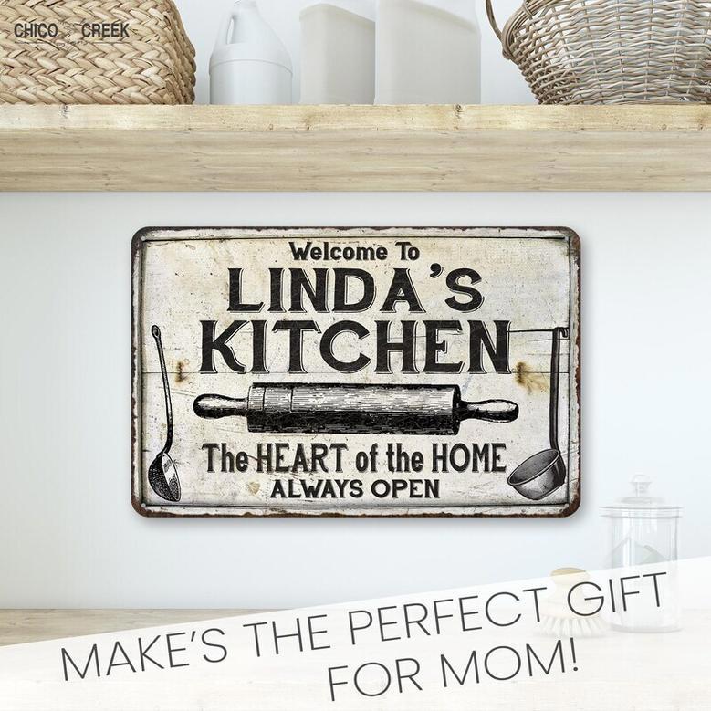 Heartfelt Grandma Kitchen Art Metal Sign - Personalized Decor For Her Bakery