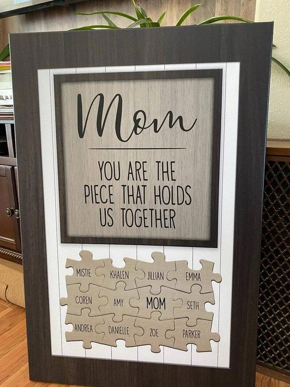 Heartfelt Mom Puzzle Canvas - Personalized Family Wall Art For Mother's Day Or Living Room DéCor