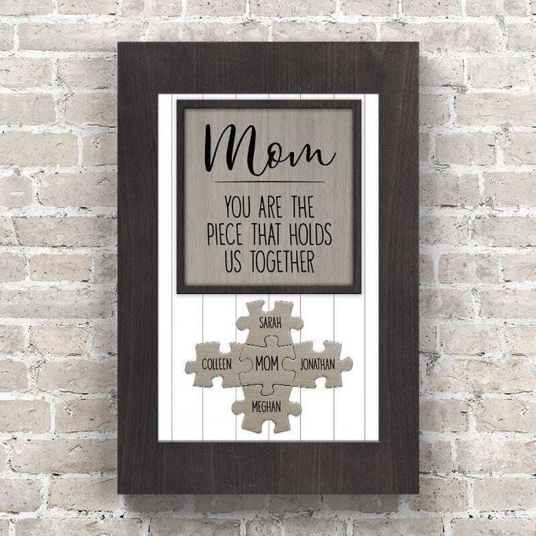 Heartfelt Mom Puzzle Canvas - Personalized Family Wall Art For Mother's Day Or Living Room DéCor