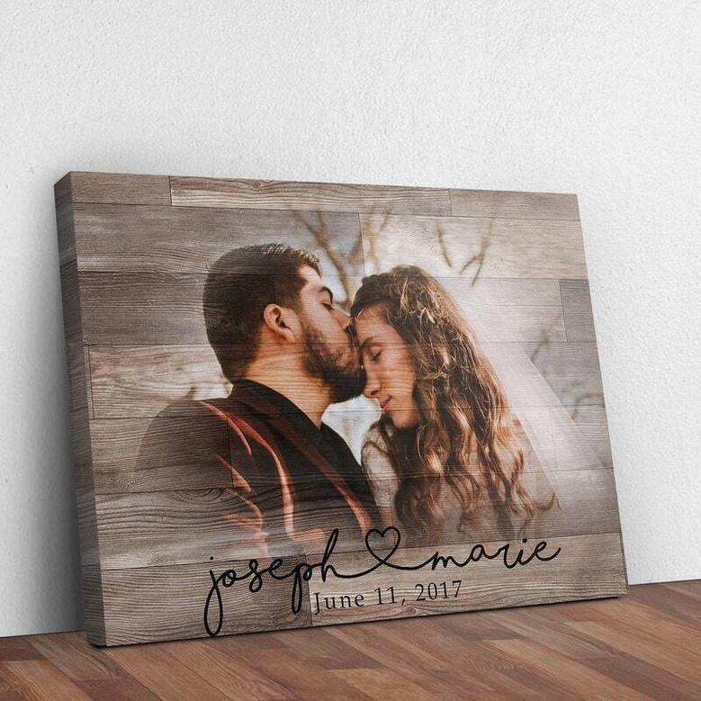 Thoughtful Personalized Canvas For Newlyweds Couple Names Gift Anniversary Decor For Living Room