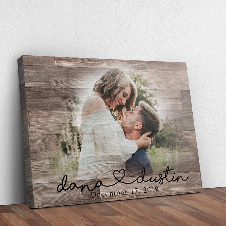 Thoughtful Personalized Canvas For Newlyweds Couple Names Gift Anniversary Decor For Living Room