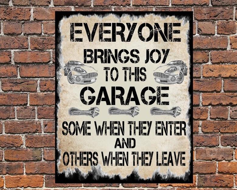 Humorous Dad's Garage Mechanic Metal Sign Decor For Car Lovers - Perfect Workshop Present