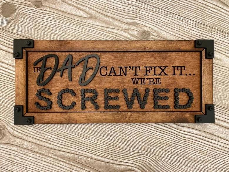 Personalized Fathers Day Wood Sign - Funny Dad Gift For Husband