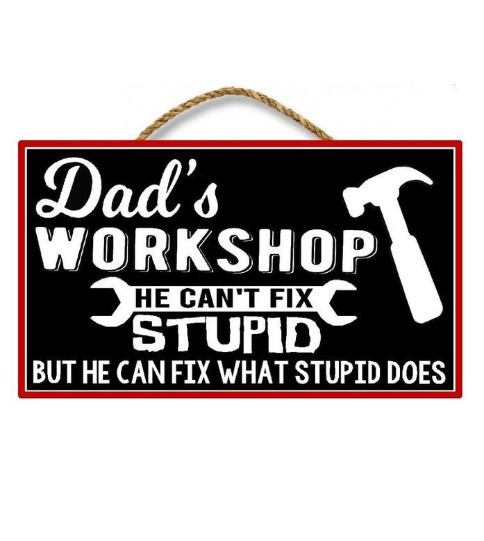 Personalized Funny Dad Metal Sign For Workshop - Touching Father’s Day Or Birthday Gift For Shop Garage DéCor