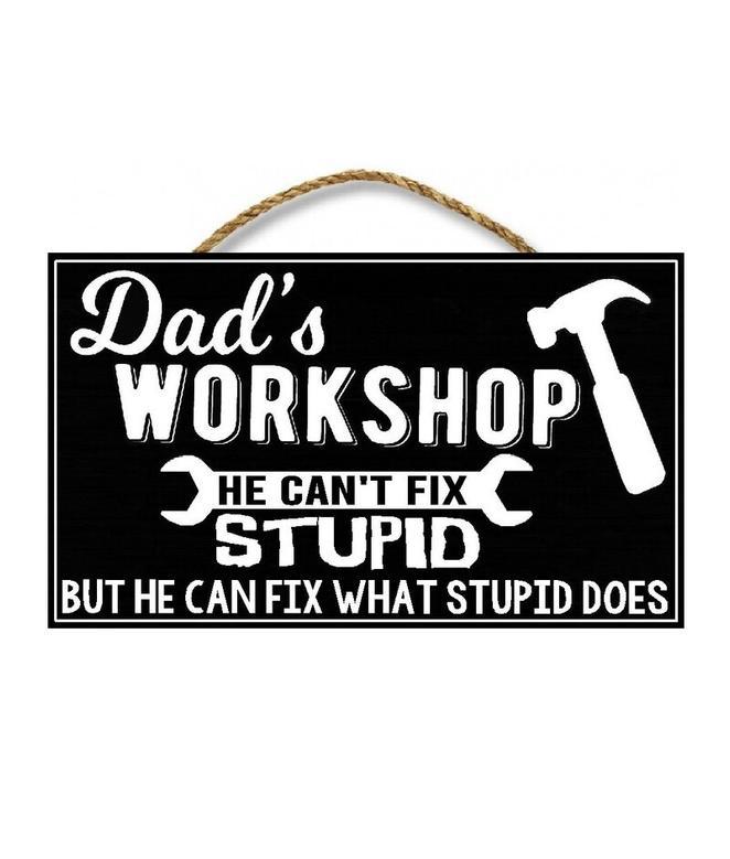 Personalized Funny Dad Metal Sign For Workshop - Touching Father’s Day Or Birthday Gift For Shop Garage DéCor