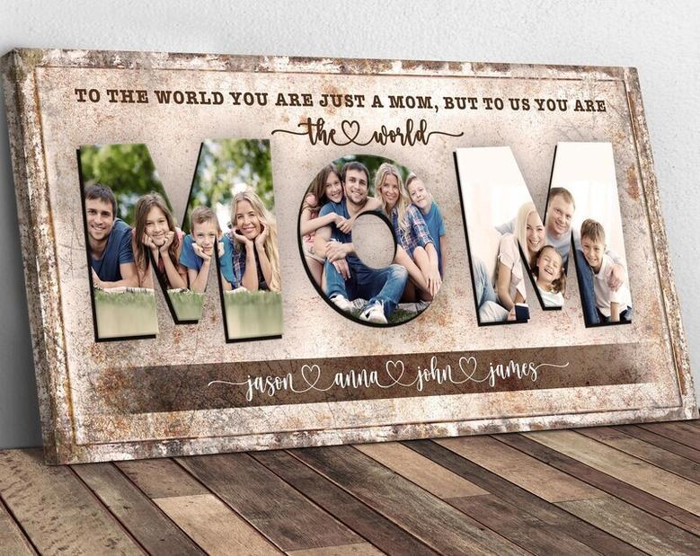 Mom Quote Canvas - Personalized Mother's Day Art For Living Room. Thoughtful And Custom Gift For Moms With Quote Design.