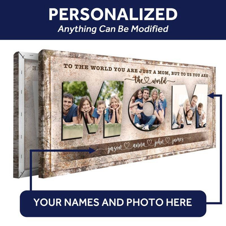 To The World You Are One Person Photo Collage Canvas - Personalized Mothers Day Gift With Picture 