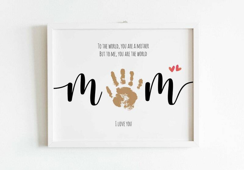 Heartfelt Hand Down Best Mom Canvas - Personalized 1st Birthday, Mother's Day Nursery Memory Keepsake