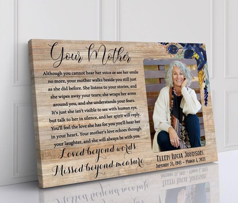 Heartfelt Mother In Heaven Canvas - Bereavement And Memorial Gift For Loss Of Mom