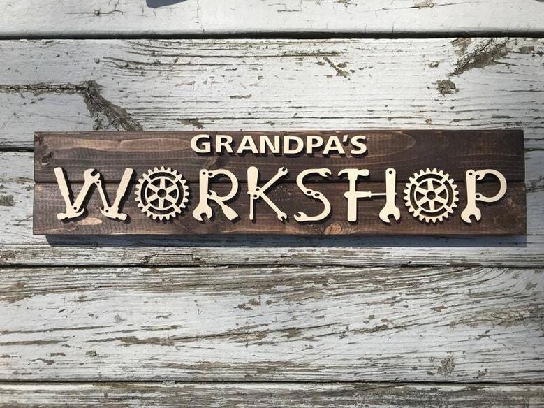 Thoughtful Custom Wood Signs For Dad's Workshop - Perfect Gifts For Stepdad Or Grandpa On Father's Day Or Christmas