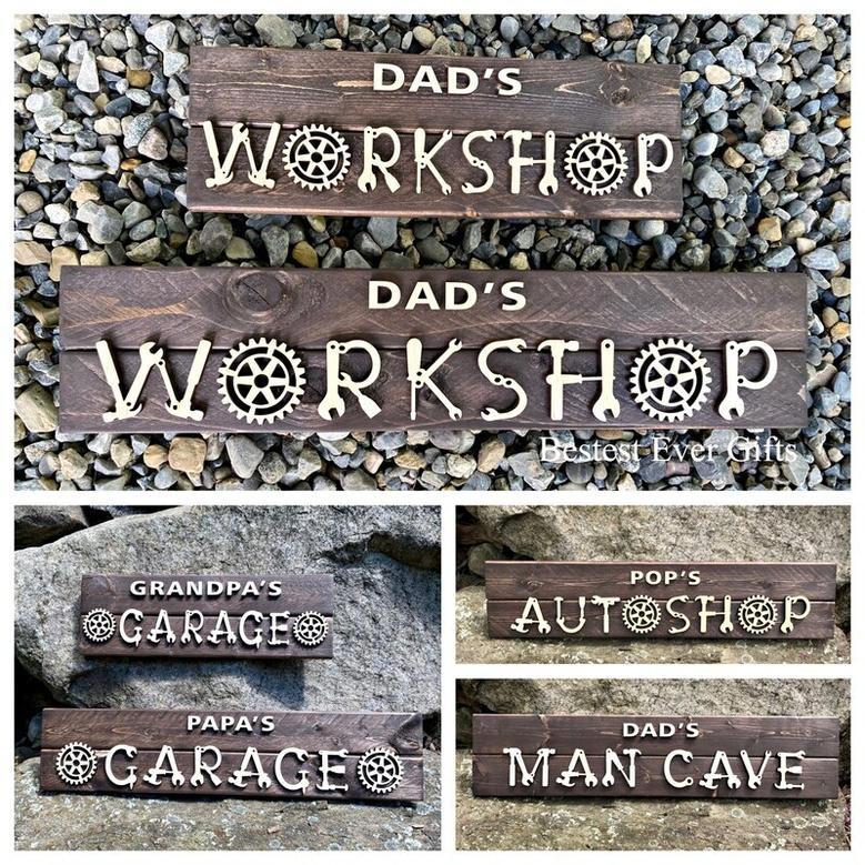 Thoughtful Custom Wood Signs For Dad's Workshop - Perfect Gifts For Stepdad Or Grandpa On Father's Day Or Christmas