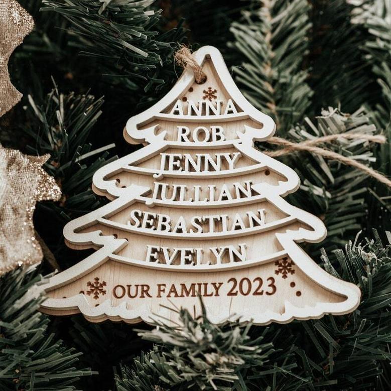 Thoughtful Wooden Family Christmas Ornaments With Last Name - Handmade Holiday Decor For Your Tree 2024