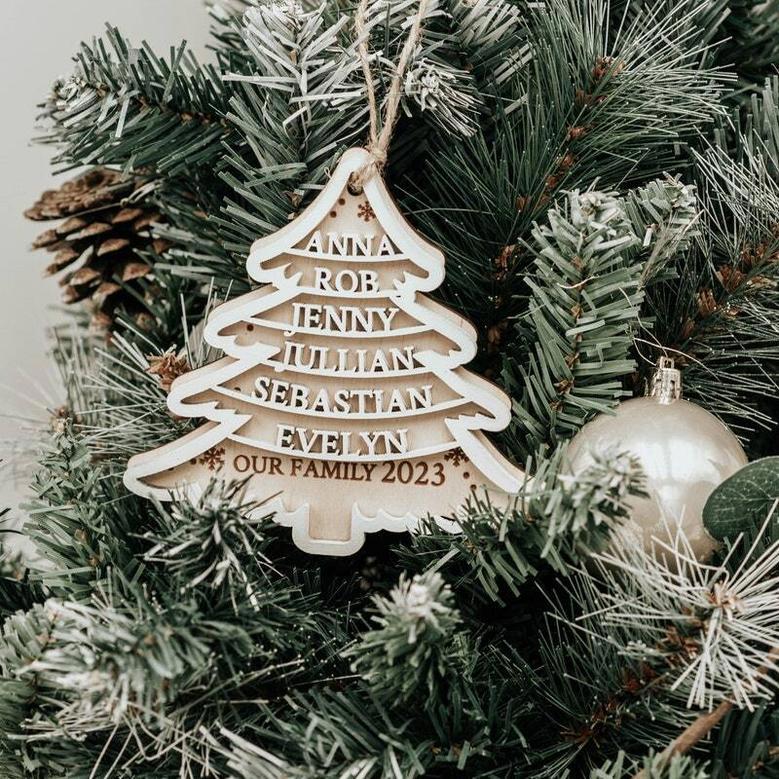 Thoughtful Wooden Family Christmas Ornaments With Last Name - Handmade Holiday Decor For Your Tree 2024